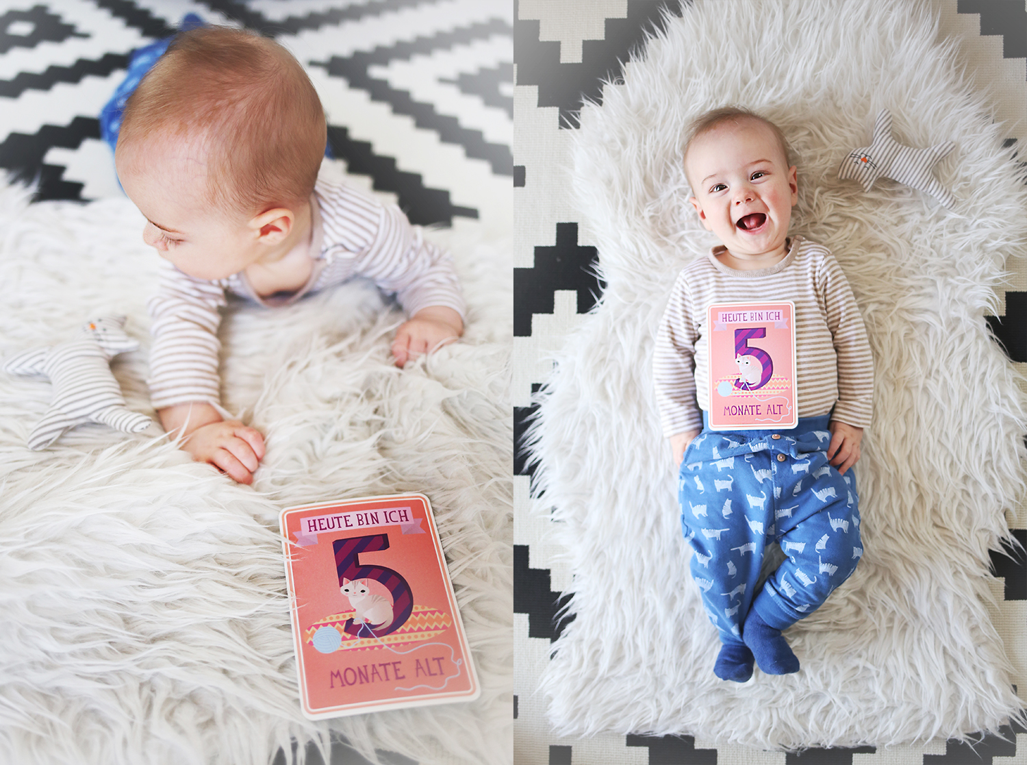 Baby-Update-5-month-Monate-Babyglueck-Post-21-Wochen-Babyboy-Elternglueck-Milestone-Baby-Cards